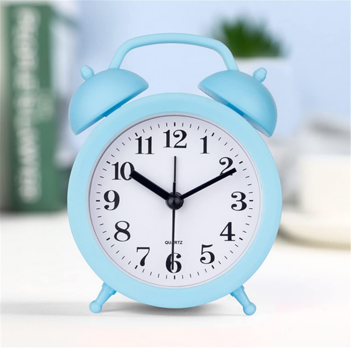 Children's Twin Bell Alarm Clock with Analogue Display, Battery Powered Bedside Clock for Bedroom, Study Desk and Gift Giving, Blue โ image 2