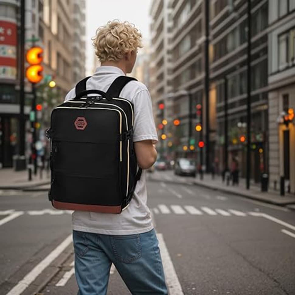 28L Multifunctional Backpack with Shoe Compartment for School Travel Work, 28x19x42cm, Blue — image 5
