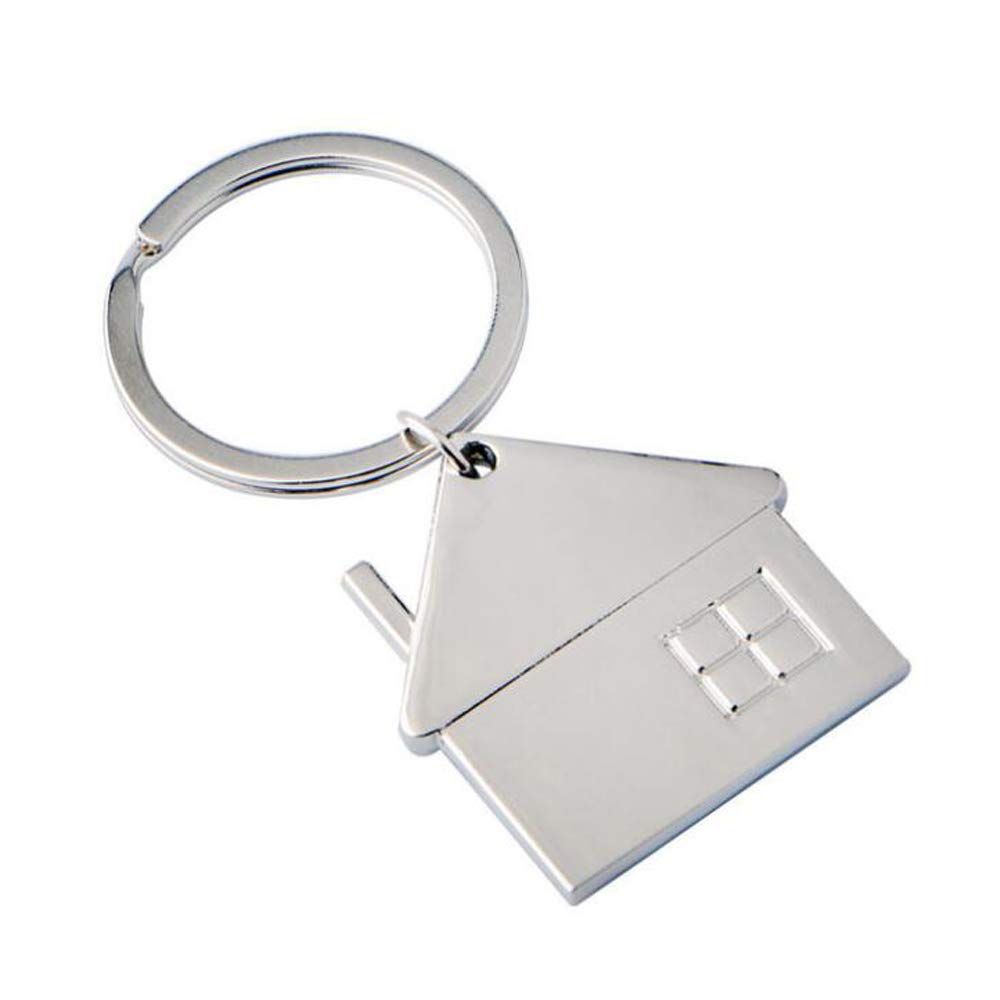 Cute Cartoon House with Window keychain Mental Keyring for Men and Women Gift Silver Fine workmanship, attractive appearance