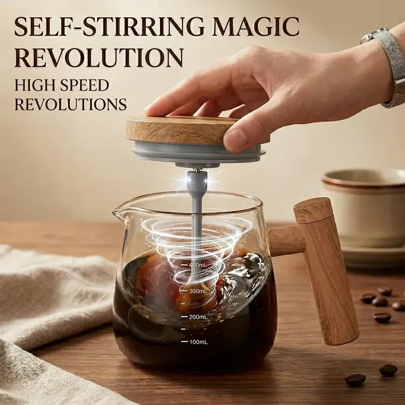 Electric Glass Stirring Cup | One-Button Auto Mixing, 400ml Large Capacity, Type-C Charging, Quiet & Waterproof, Effortless Brewing Companion — image 2