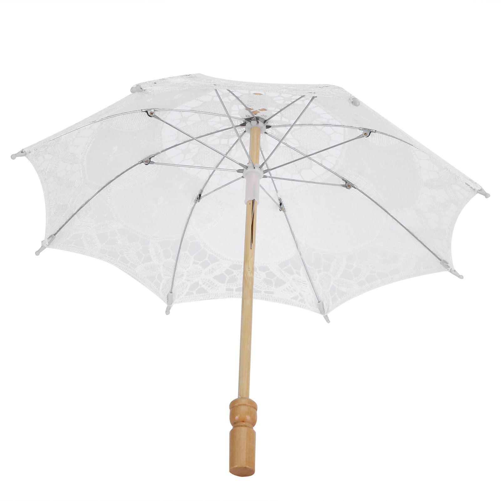 Lace Umbrella Wedding Bridal Parasol Umbrella for Photography Props Wedding SuppliesS White — image 5