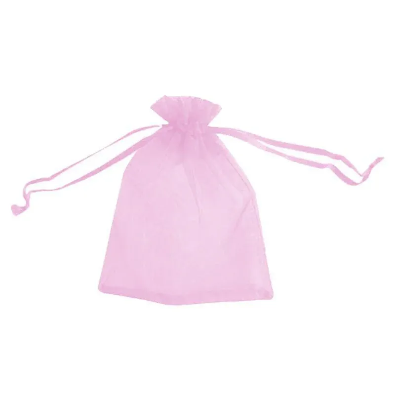 50PCS Organza Bag Sheer Bags Jewellery Wedding Candy Packaging Sheer Bags 10 × 15 cm - Pink/50PCS
