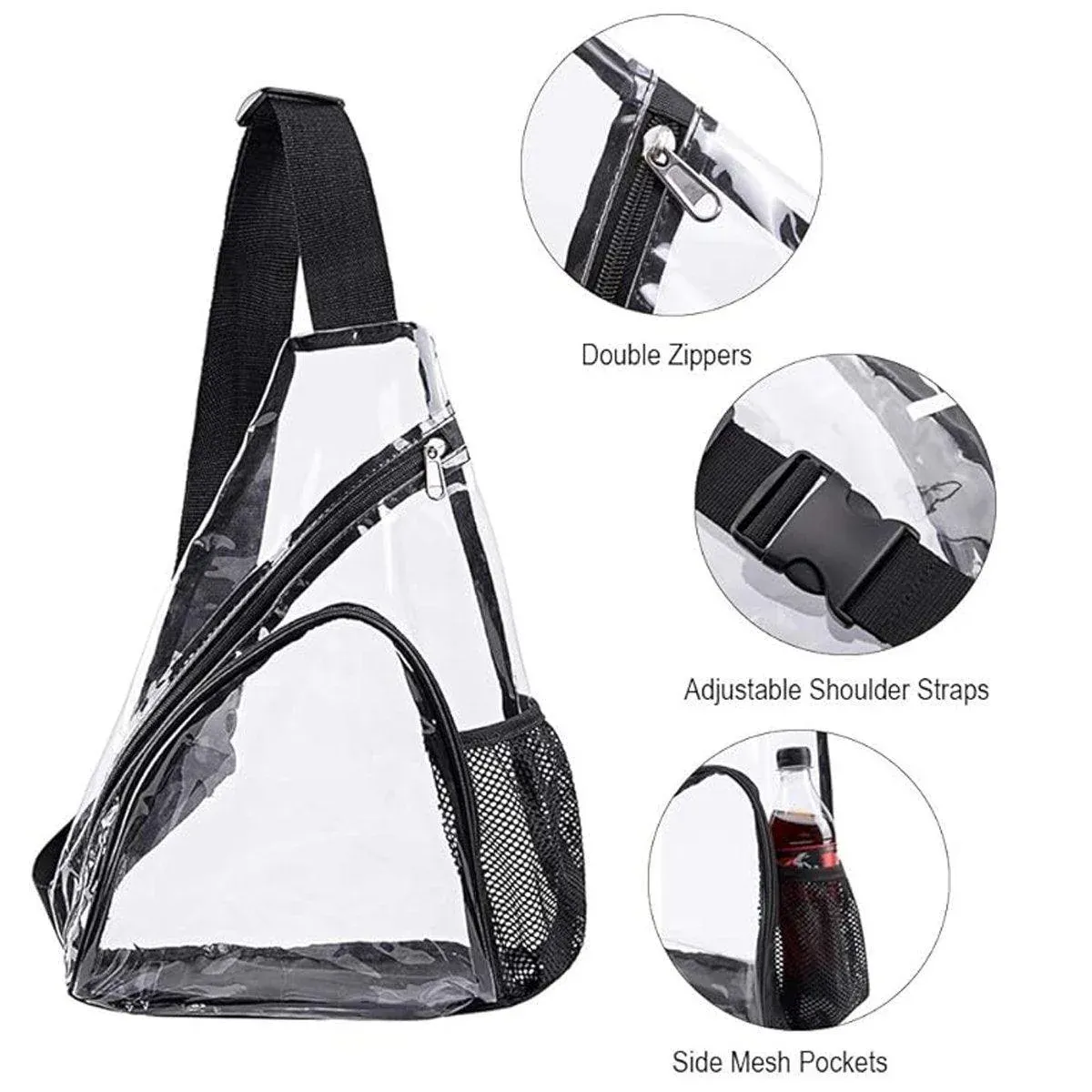 Transparent PVC Waterproof Backpack Crossbody Bag Casual Travel Shoulder Bag — image 6