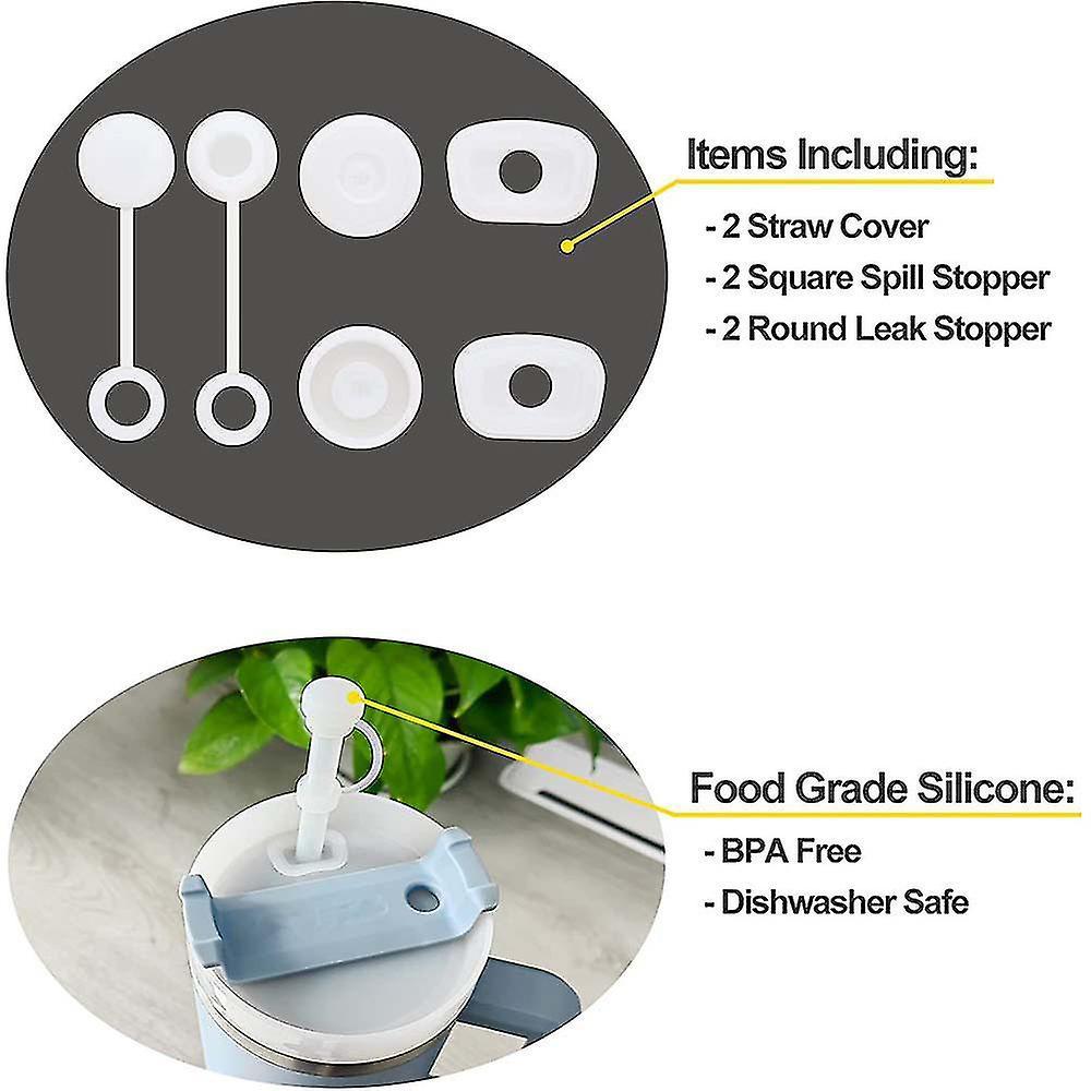 For Stanley Cup Spill Proof Stoppers 30oz 40oz Tumbler 1.0 Anti-dust Stanley Cup Accessories 6pcs โ image 3
