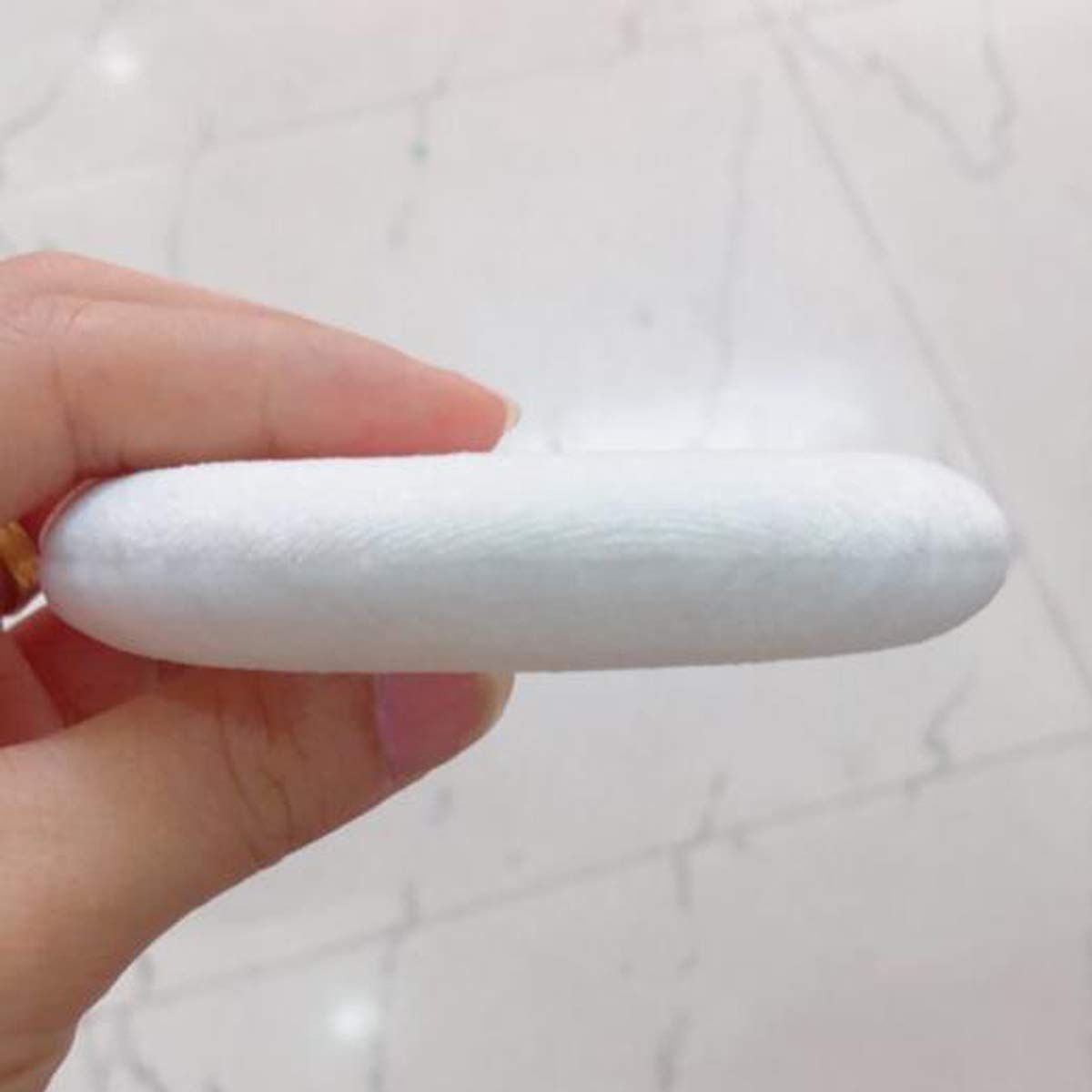 4pcs Large Powder Puffs Round Powder Puffs Washable for Loose Body Powder Face Baby Powder Makeup with Ribbon, White — image 2