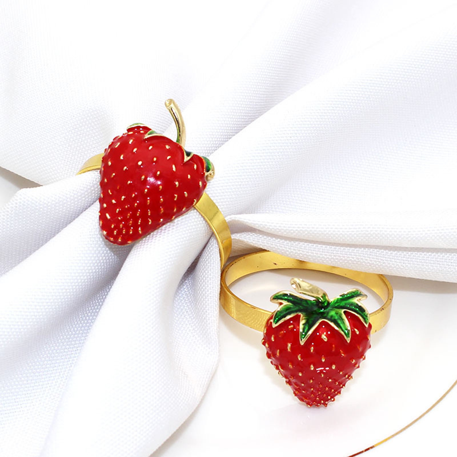 6 PCS Strawberry and Lemon Napkin Rings Alloy Napkin Rings Napkins Rings โ image 4