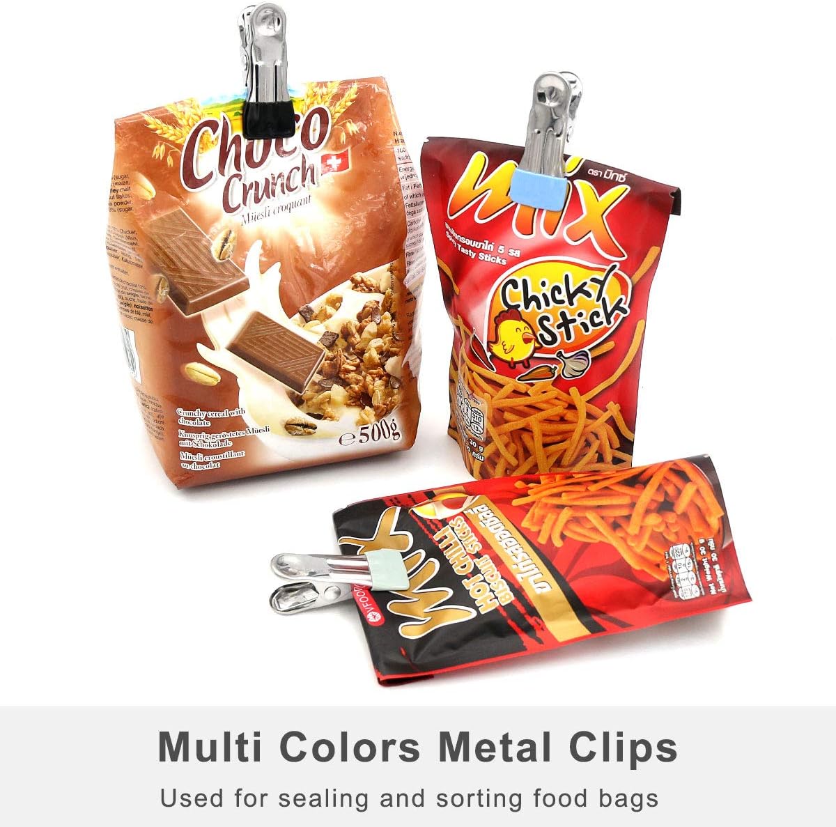 Colored Clothespins, 30 Pcs Utility Clothes Pins, Multicolor Stainless Steel Metal Sock Clips for Clothesline — image 2
