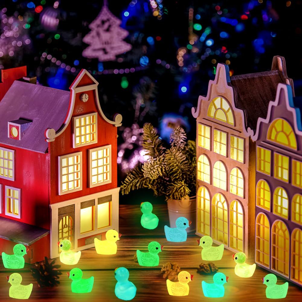 100pcs Luminous Mini Resin Duck Little Small Ducks Glow in The Dark Duck Figures for Dollhouse Aquarium Decor Micro Fairy Garden — image 2