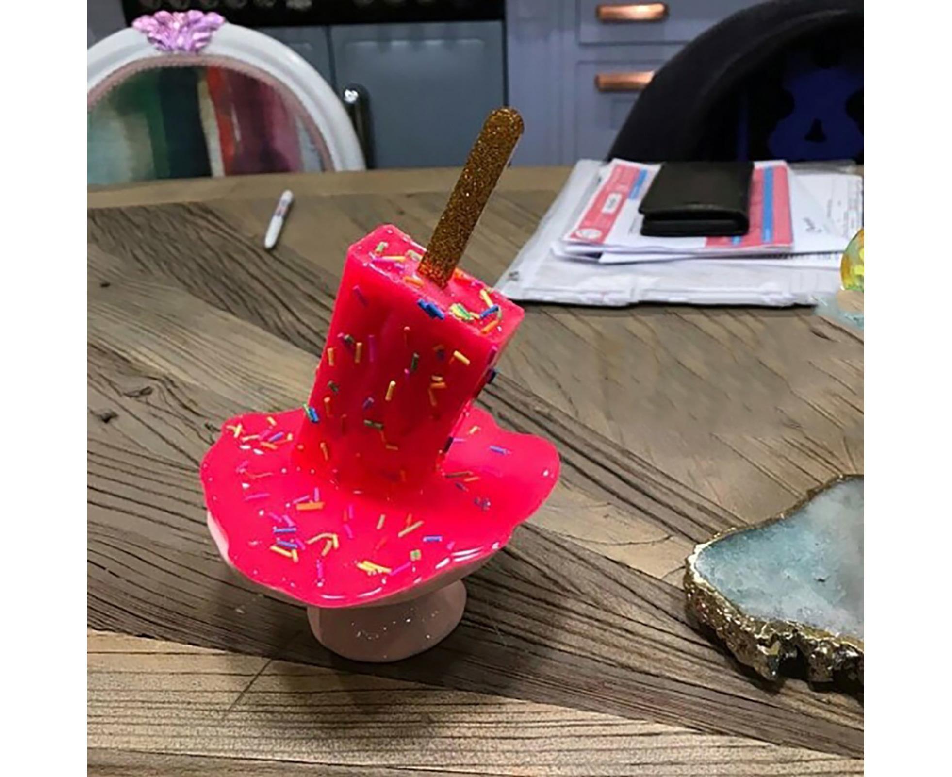 Resin Ornament Artificial Home Decoration DIY Melting Ice Cream Sculpture Art Craft for Table-Red — image 2