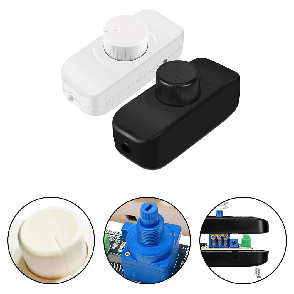Inline Dimmer Switch For 12V 24V Led Lights Frequency Adjustable Push On/Off Rotary Control For Smooth Brightness Adjustment White โ image 5