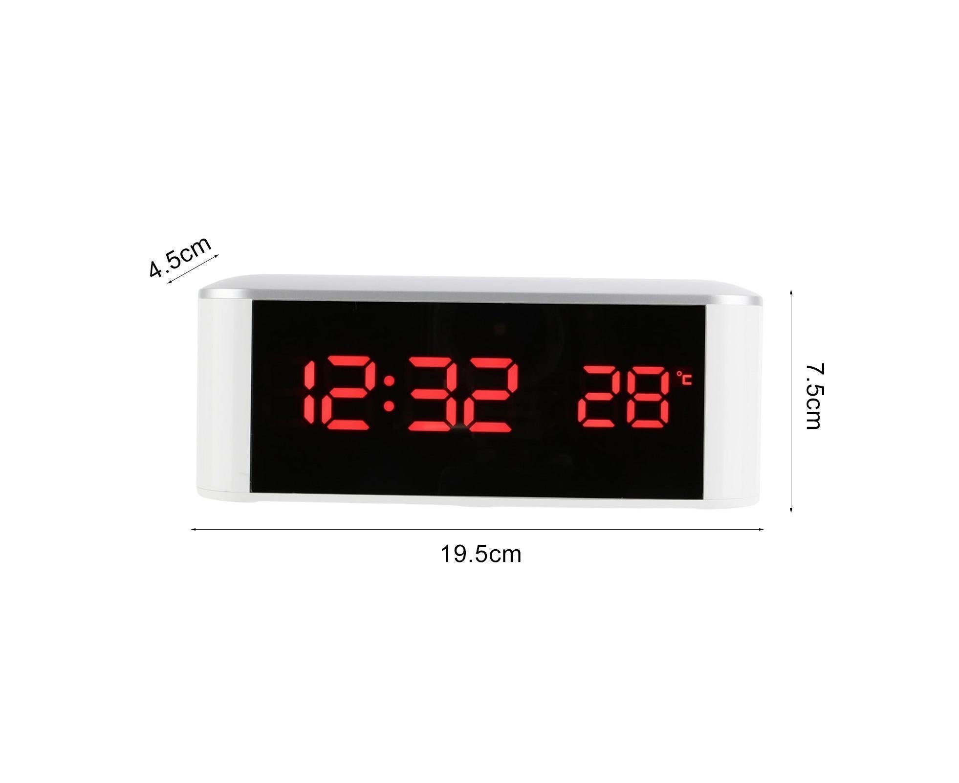 Digital Alarm Clock Precise 12/24 Hour Temperature Display Large Screen Smart LED Clock Bedside Digital Alarm Clock for Home-White โ image 2