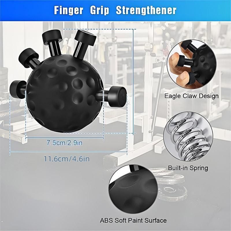 Finger Grip Hand Exerciser Stress Relief Grip Ball Wrist Strengthener Trainer - Black โ image 4