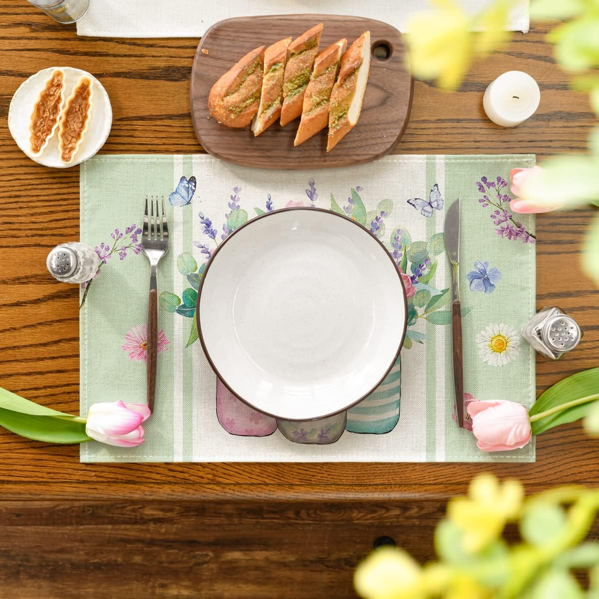 Bloom Vase Floral Spring Placemats Set of 4, 12x18 Inch Seasonal Table Mats for Party Kitchen Dining Decoration โ image 4