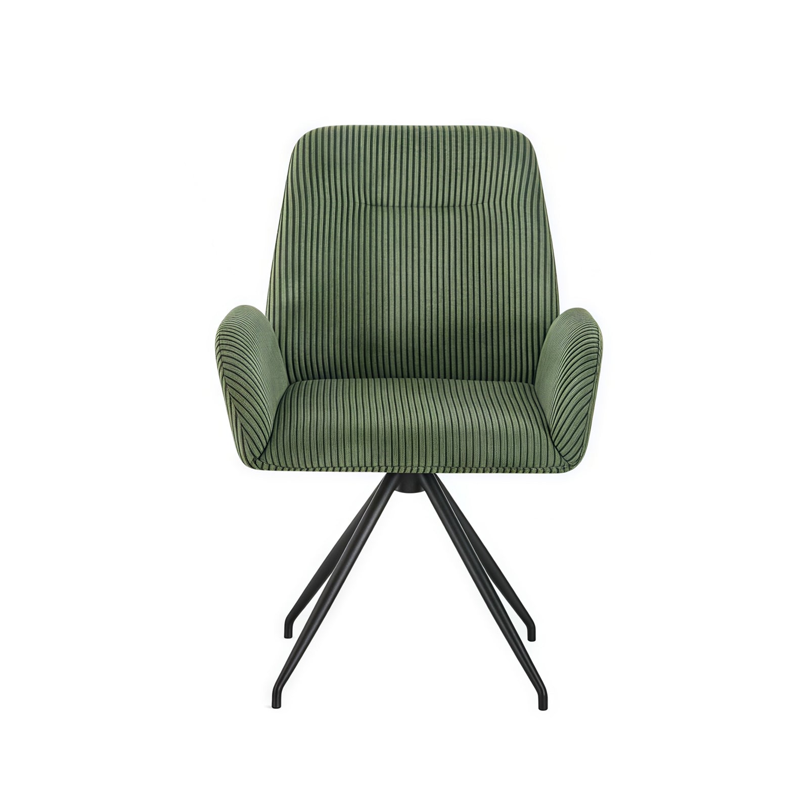 Dining Chair Corduroy Fabric Upholstered Seat Powder Coated Iron Legs — image 6
