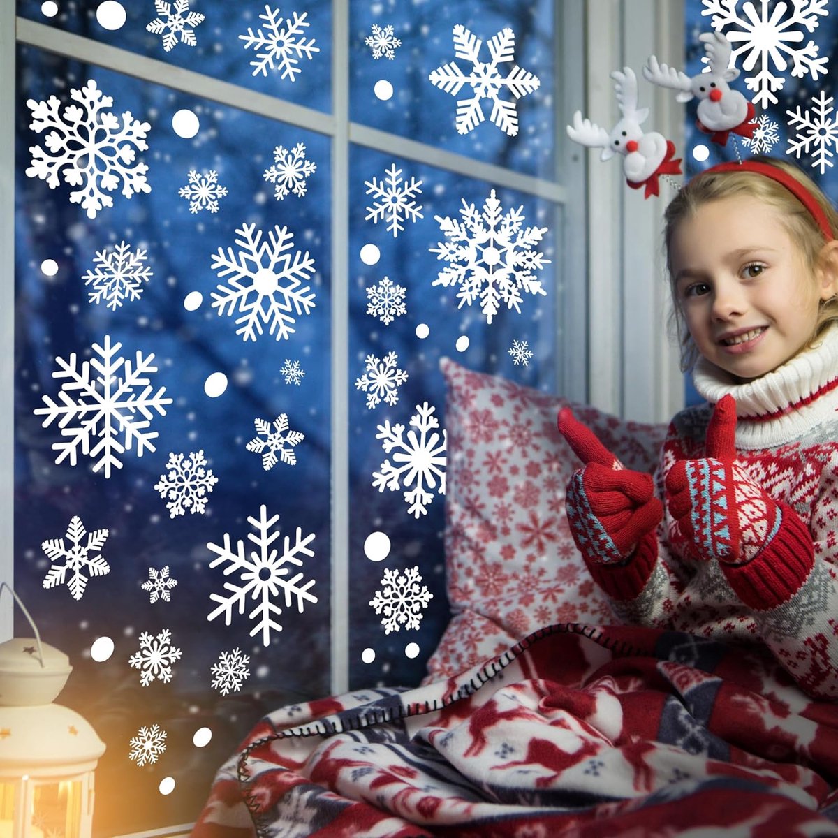 Reusable Christmas Window Stickers - Christmas Window Decoration - 116 stickers for the holidays, including 9 snowflake stickers - Suitable for winter interior — image 4