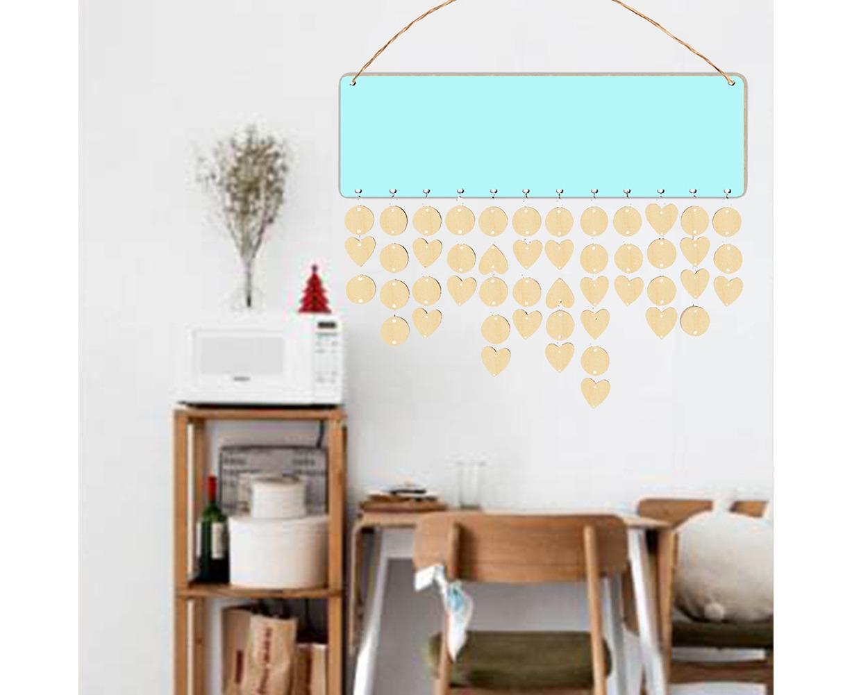 Wooden Wall Hanging DIY Calender Birthday Reminder Plaque Pendant Home Decor- F โ image 5