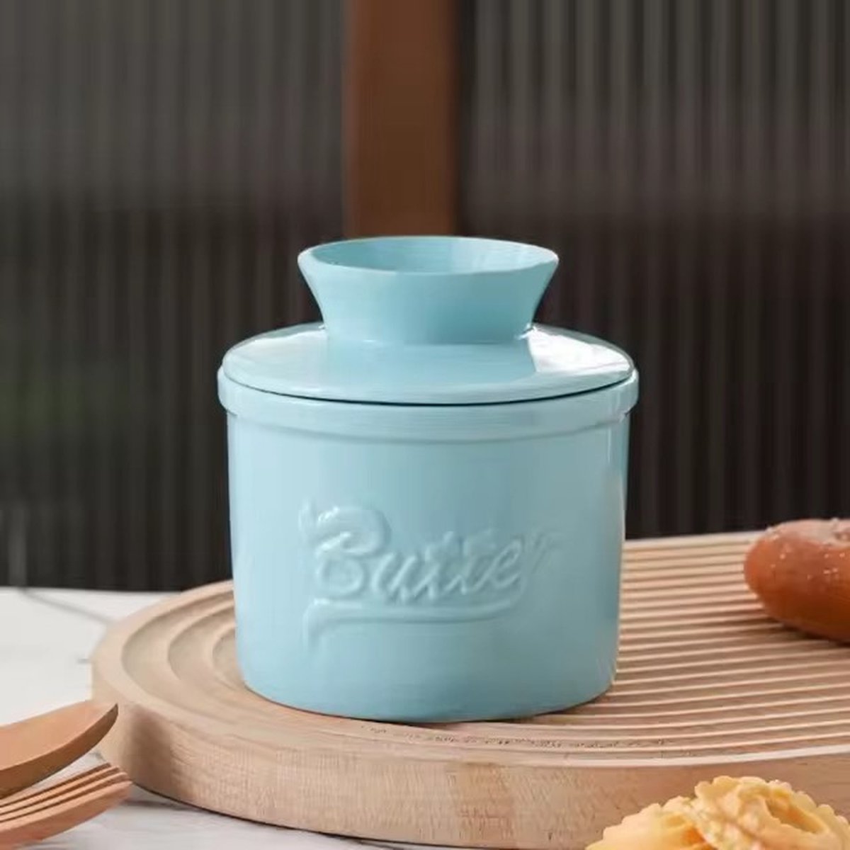 Blue Butter Bell - Butter Dish - Water-Cooled Butter Dish with Water Line - Ceramic Butter Dome for Spreading Butter - Christmas Gift for the Kitchen - Kitchen — image 5