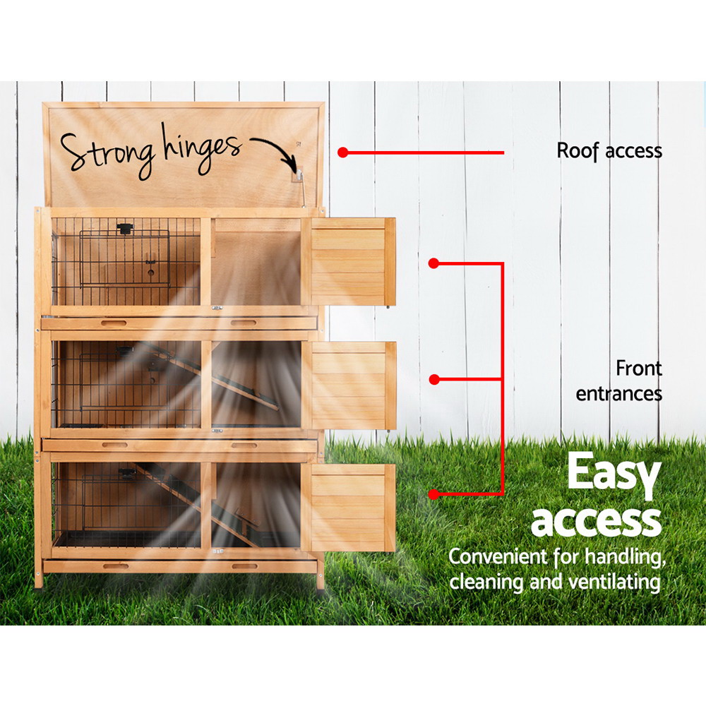 i.Pet Rabbit Hutch Chicken Coop 91.5cm x 46cm x 116.5cm Chicken Coop Large House Cage Run Wooden Outdoor โ image 5