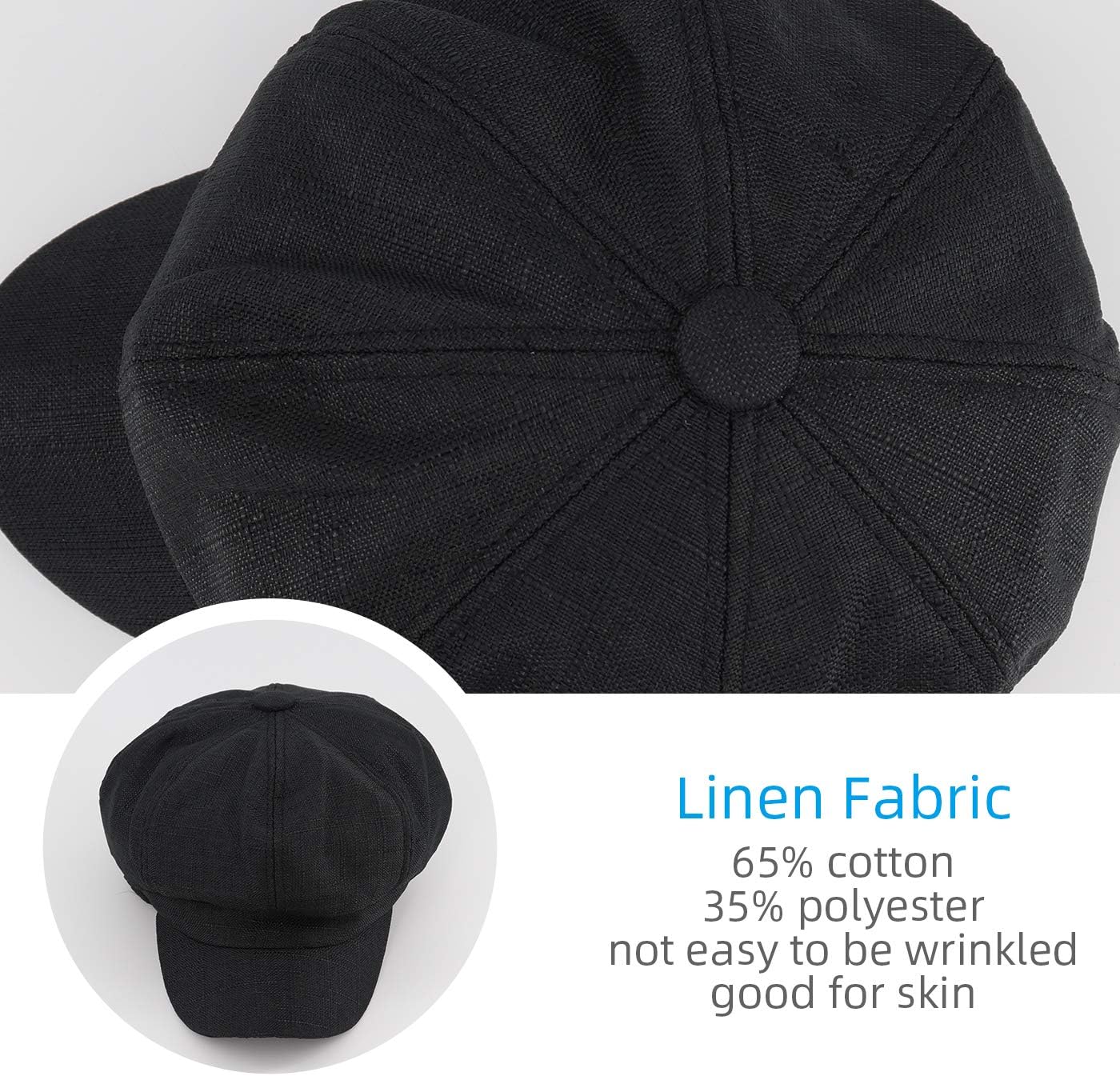 Newsboy Cap Ivy Cap Plain Cabbie Visor Beret Gatsby Ivy Caps for Women Newsboy Cap Lightweight Summer Prime Gatsby Cap Driving Hats Ivy Hat Adjustable Beret โ image 2