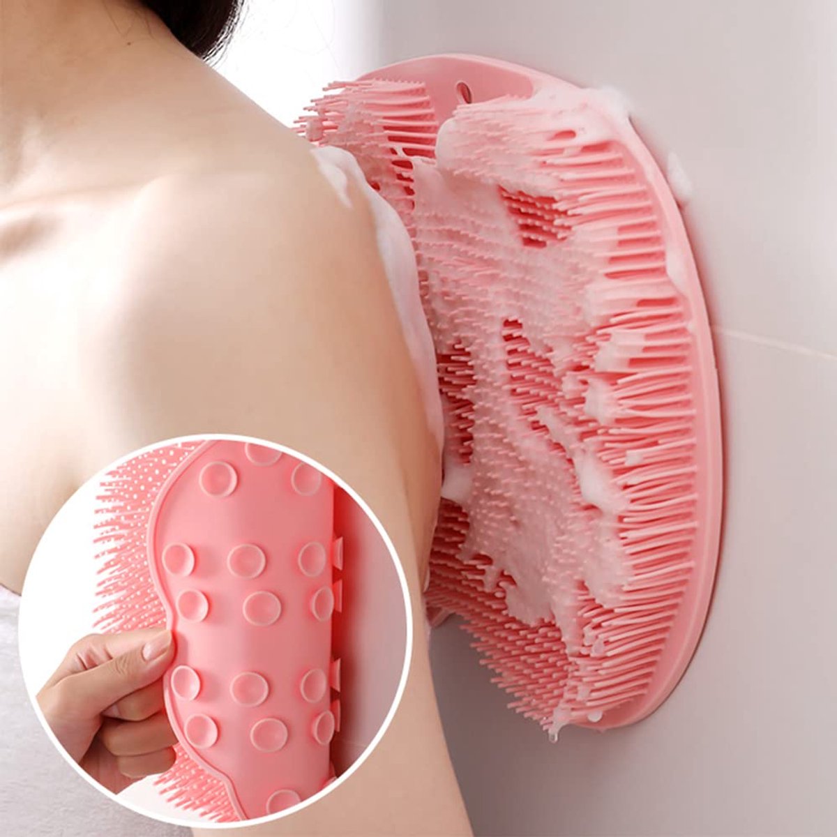 Shower Mat - Non-Slip Bath Mat - Foot Cleansing Pad, Back Scrub Pad, Exfoliating Bath Scrub Pad, Non-Slip Wall Suction Cup - Suitable for Men and Women — image 2