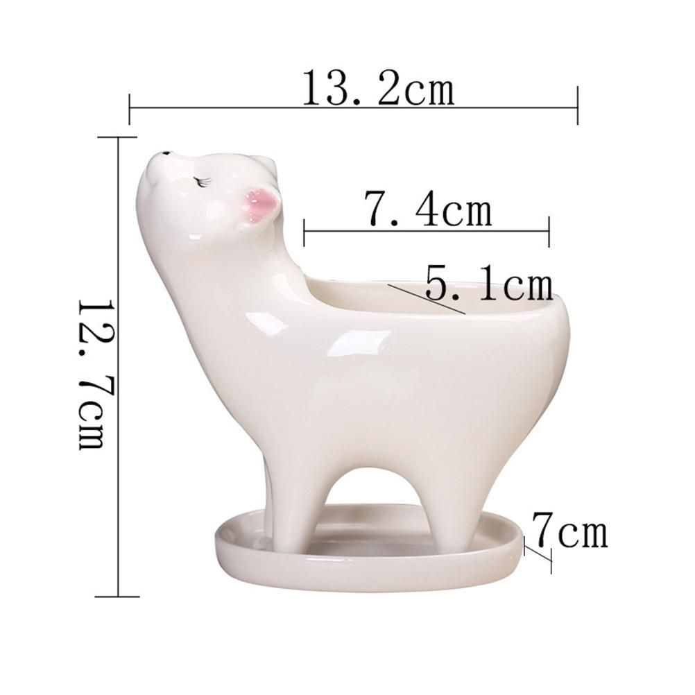 Kitten Ceramic Succulent Pots with Drain Hole Mini Pots for Plants Cactus Plants Containers for Home and Office Decoration โ image 2