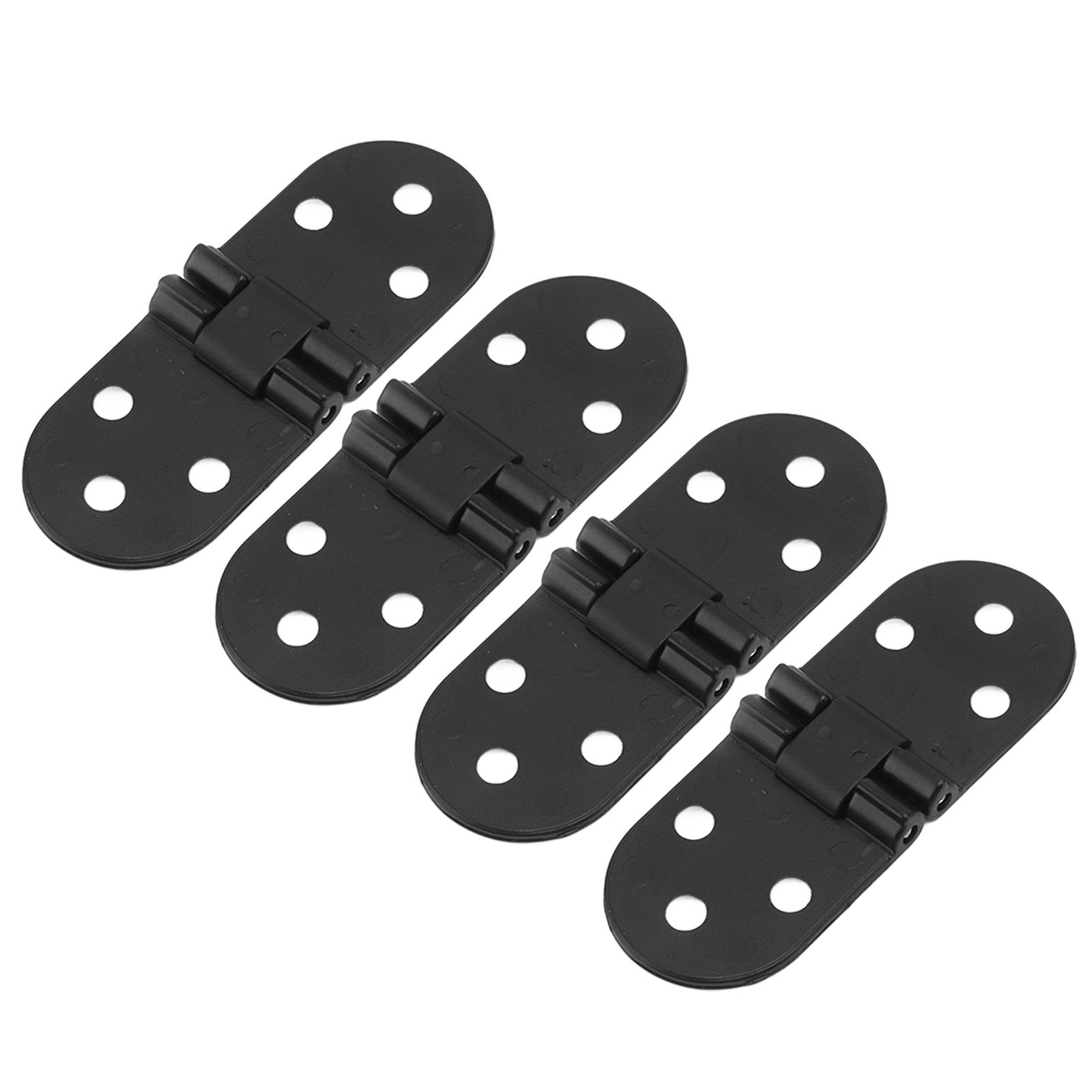 4 Set Round Edge Hinge 180 Degree Painted Black Zinc Alloy Cabinet Hardware for Door with Screw โ image 3