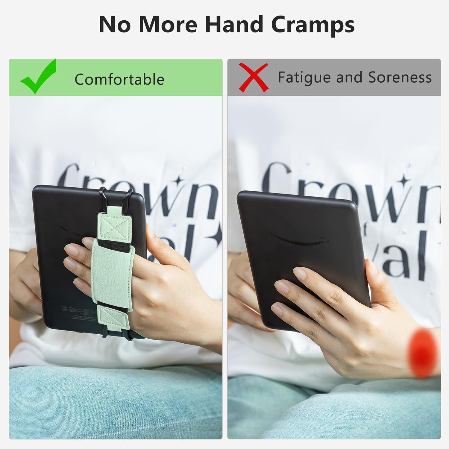 Elastic Green Handband for 6-7.5 inch E-book Tablet - High Stretch E-Reader Accessory — image 2