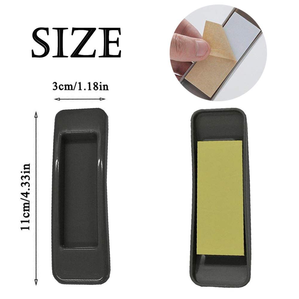8 Pack Self-Stick Push Pull Helper Black ABS Plastic Door Window Wardrobe Handle Instant Cabinet Drawer Handles (Black) โ image 2