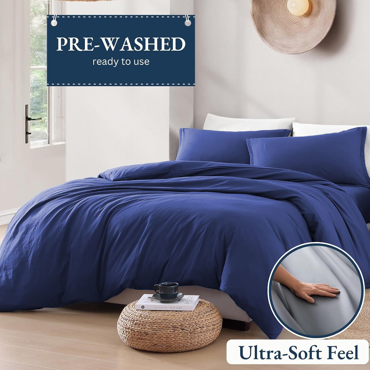 Hotel Soft Microfiber Duvet Cover Set-2000TC Quilt Cover Set & Pillowcases -1 Donna Cover Zipper Closure & 1 x Pillowcases-Breathable Bedding - Wrinkle, Fade — image 3