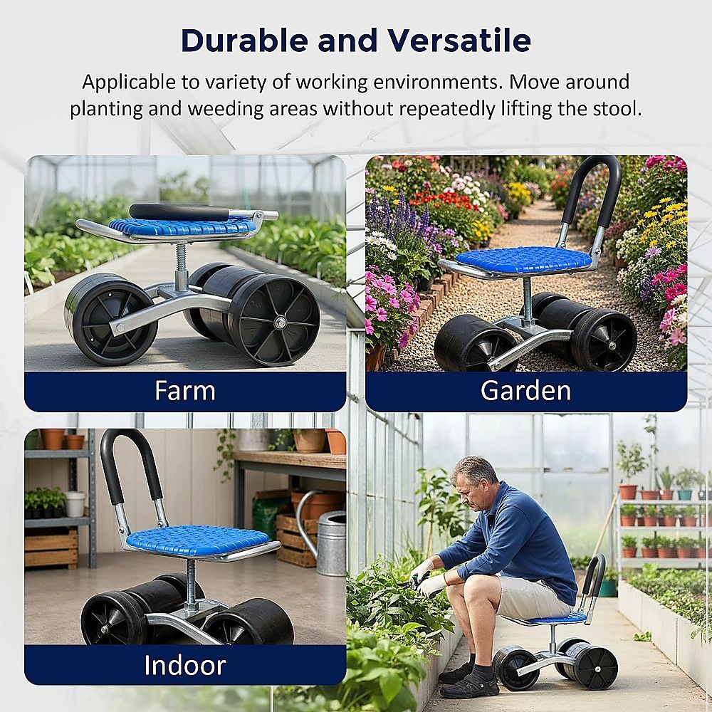 Gardening Seat Portable Height Adjustable Folding Stool With Kneeling Pad For Comfortable Garden Work โ image 6