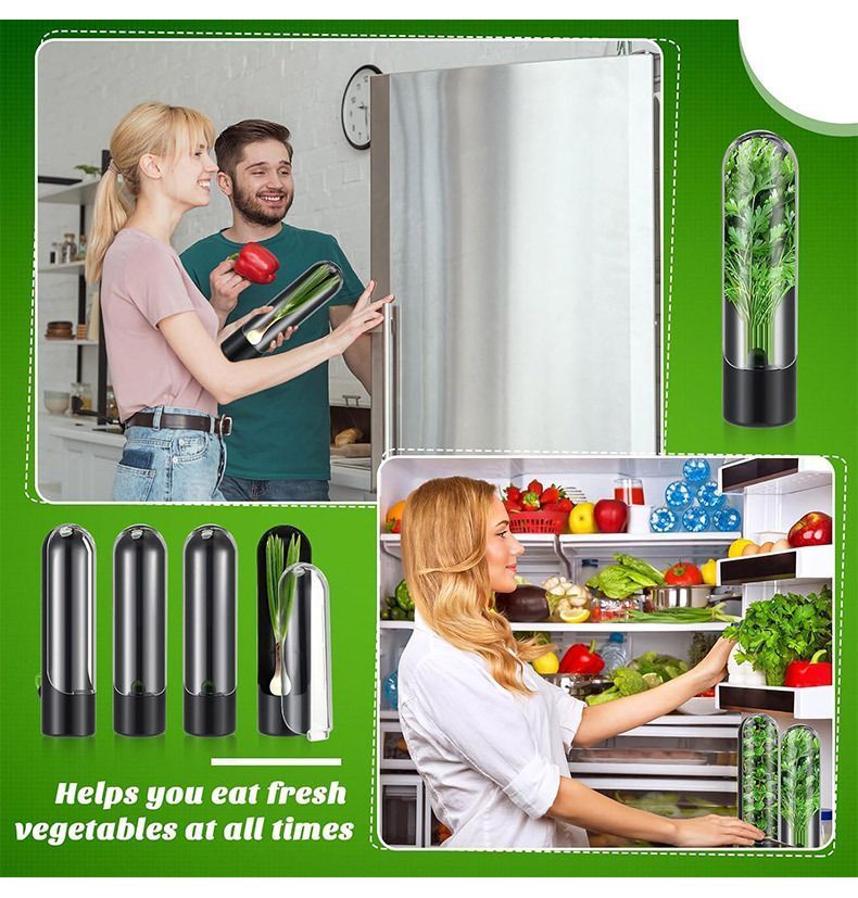 4Pcs Herb & Vegetable Fresh Storage Containers-green — image 5