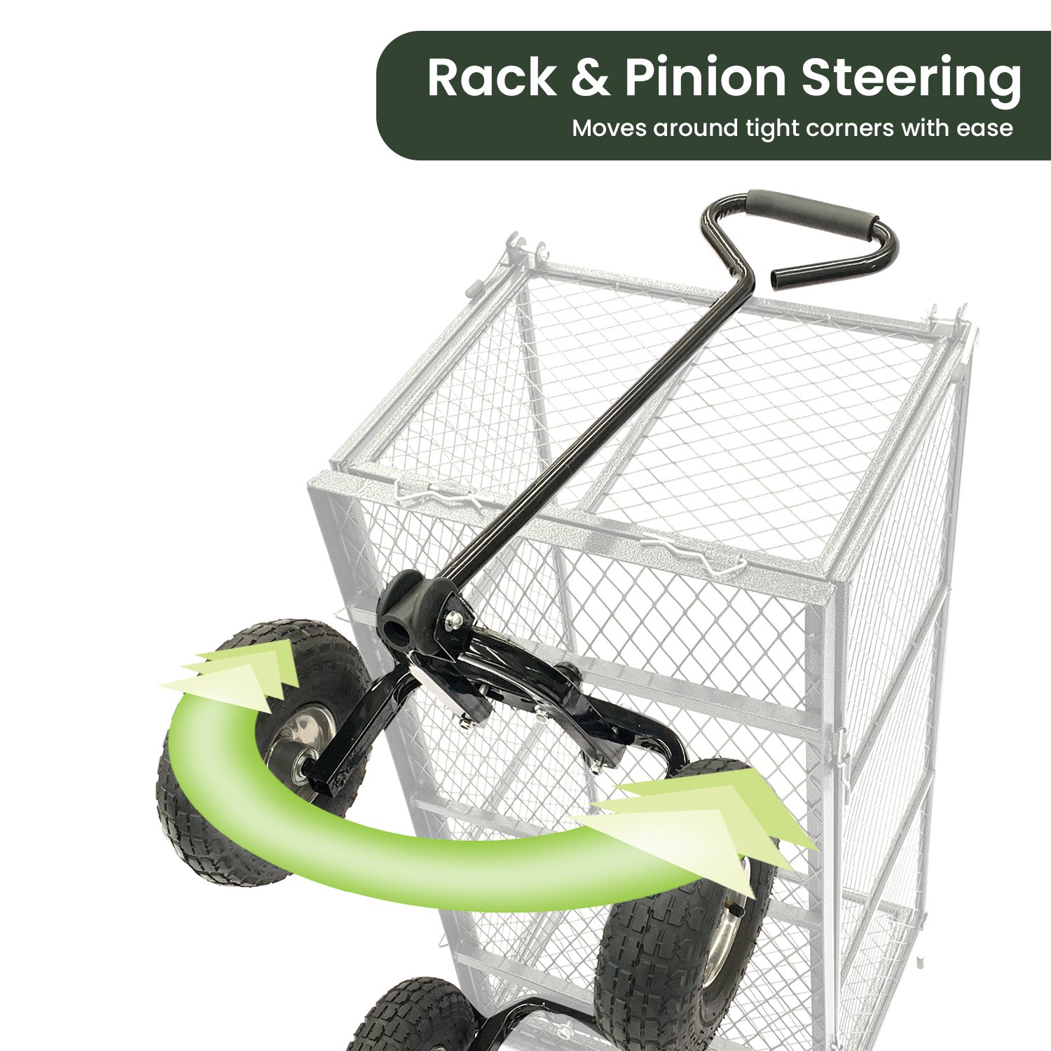 Wallaroo Steel Mesh Garden Trolley Cart - Green — image 6