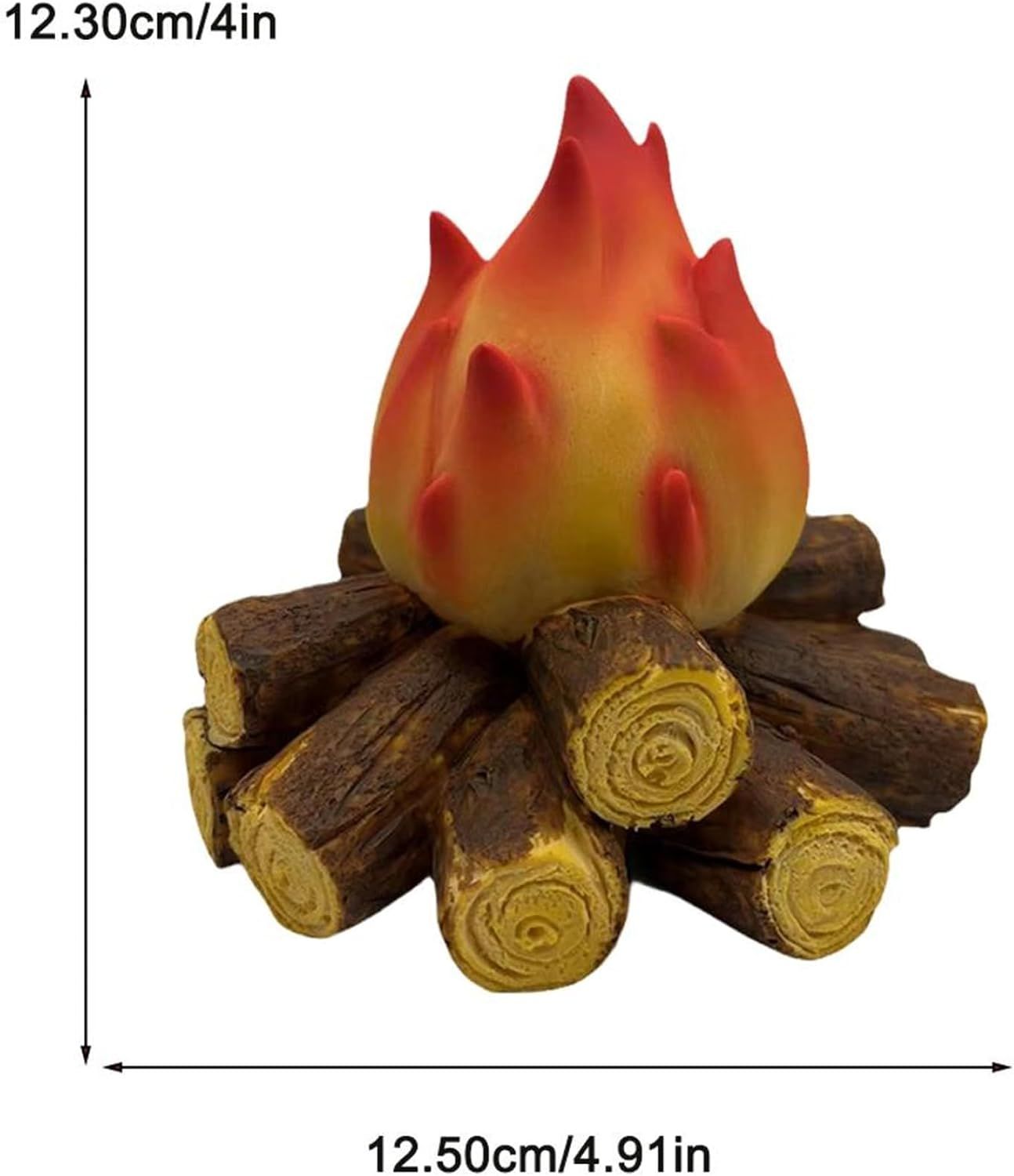 Fake Campfire,3D Faux Fireplace Logs Realistic Battery Powered Flameless Fake Fire Flame for Halloween Christmas Camping Party — image 3