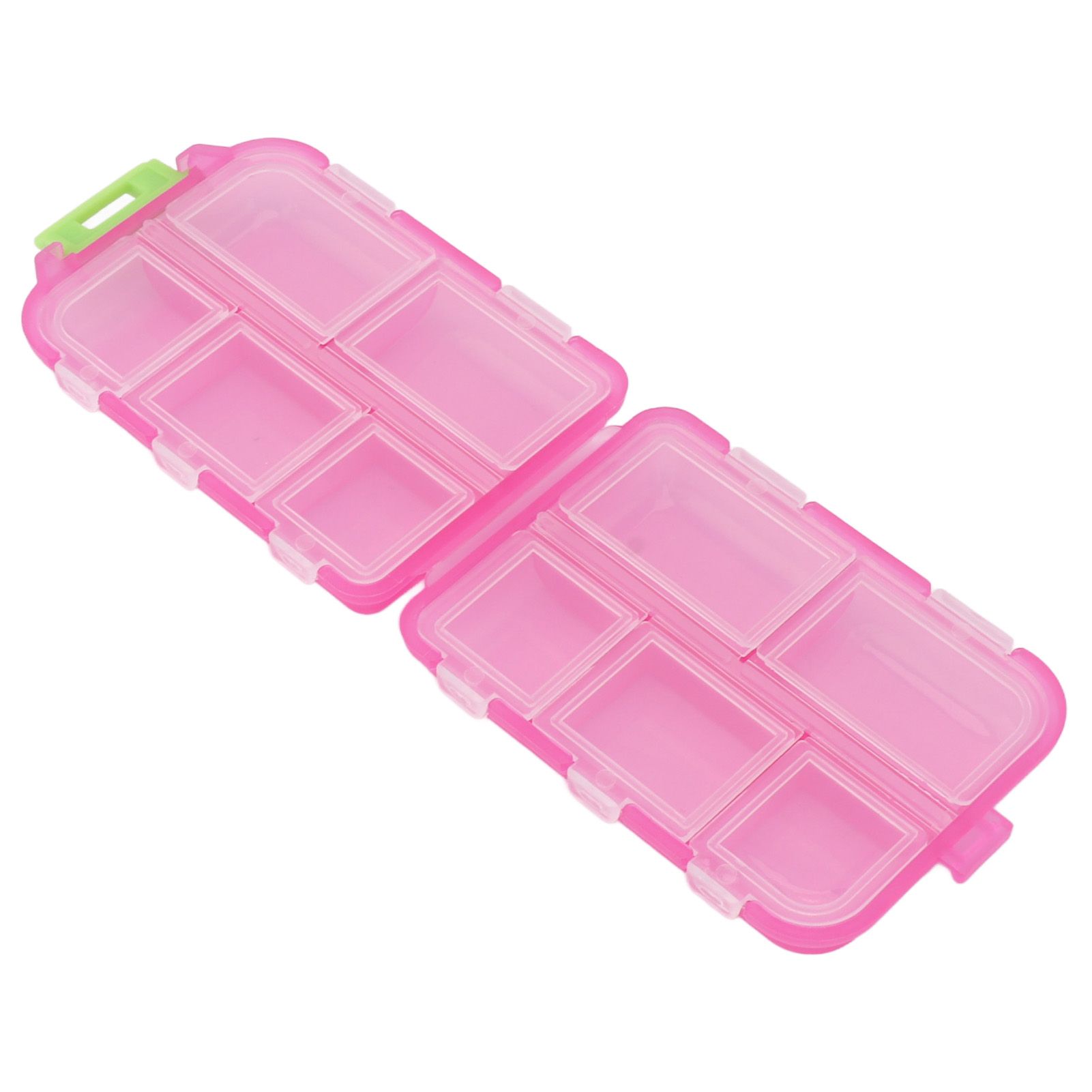 Medicine Box Medicine Case Plastic Waterproof 10 Compartments Buckle Lock Weekly Portable Medicine Container Rose Red โ image 3