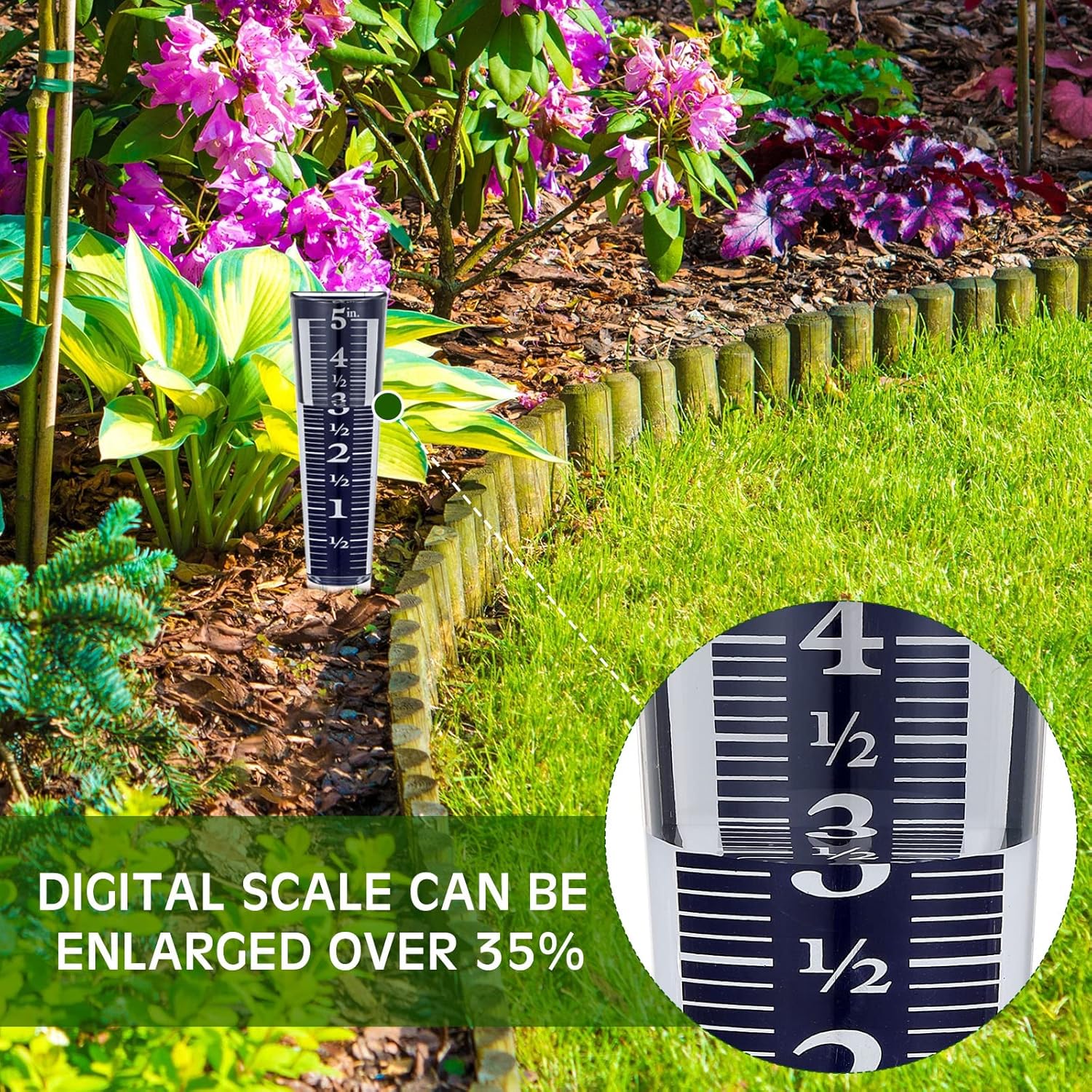 4 Pcs 5 Inch Capacity Rain Gauge Outdoor Easy to Read Acrylic Gauges Measure and Monitor Precipitation Magnifying Scale Numbers for Garden Yard Field Lawn โ image 6
