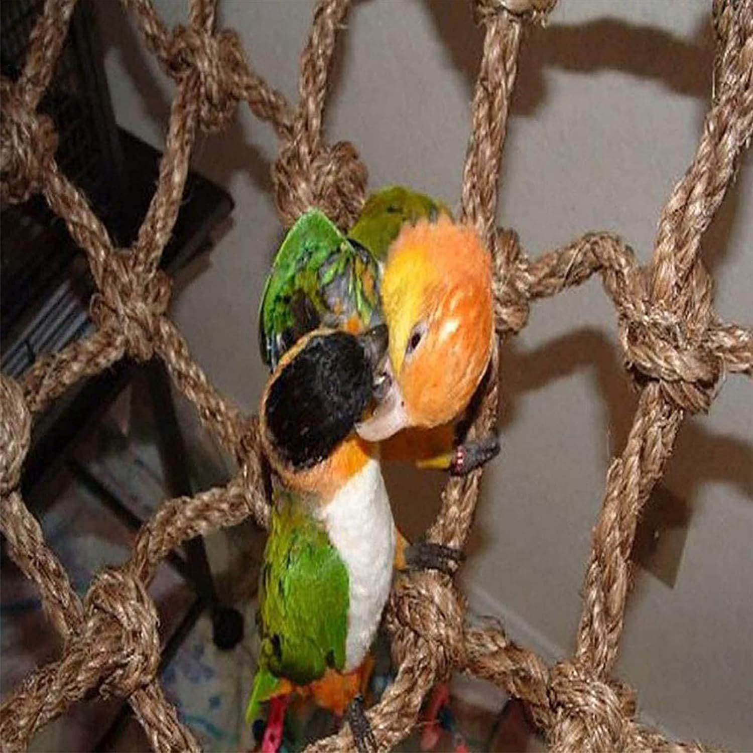 Bird Rope Perch Swing Climbing Net Toy Parrot Hammock for Cockatiels Cockatoo Rat Gerbil Chinchilla(60*60cm) — image 5