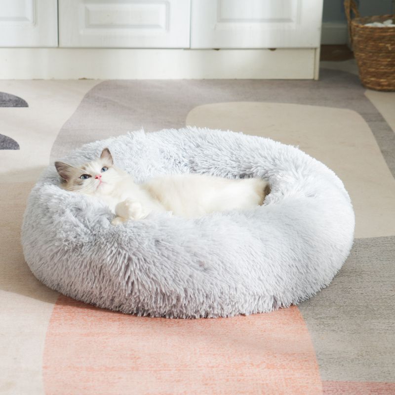 Plush Pet Nest Soft Donut Cat Bed β Cozy Round Couch for Cats and Small Dogs, Comfortable Sleeping Spot for Warmth and Deep Sleep, Suitable for Indoor Home Use β image 4