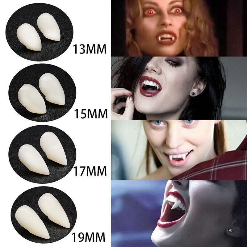 Cosplay Vampire Fangs Fake Teeth for Halloween Costume Party Dress Up 2PCS Prop Set - 19mm-1Piar — image 5
