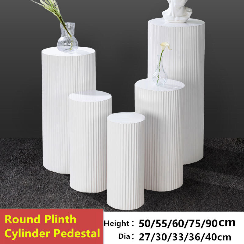 5x Metal Wedding Plinths Cylinder Pedestal Stand Ripple Cake Dessert Display — image 3