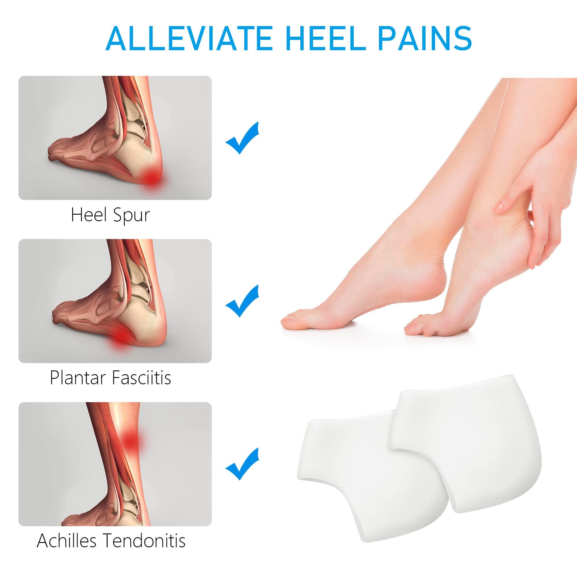 Gel Heel Sleeves Spur Relief Cushion Sleeve Unisex Silicone Moisturizing Heel Sock Protector Dry Cracked Skin Pain Repair Pedicure โ image 4
