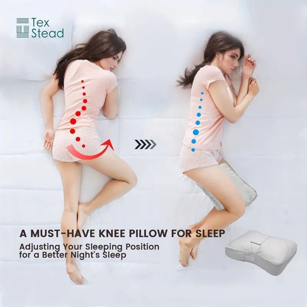 Sleeping Knee Pillow with Adjustable Strap – Contoured Leg Pillow for Side Sleepers, Pregnant Women, and Neck Support, Breathable Fabric Cover with — image 4