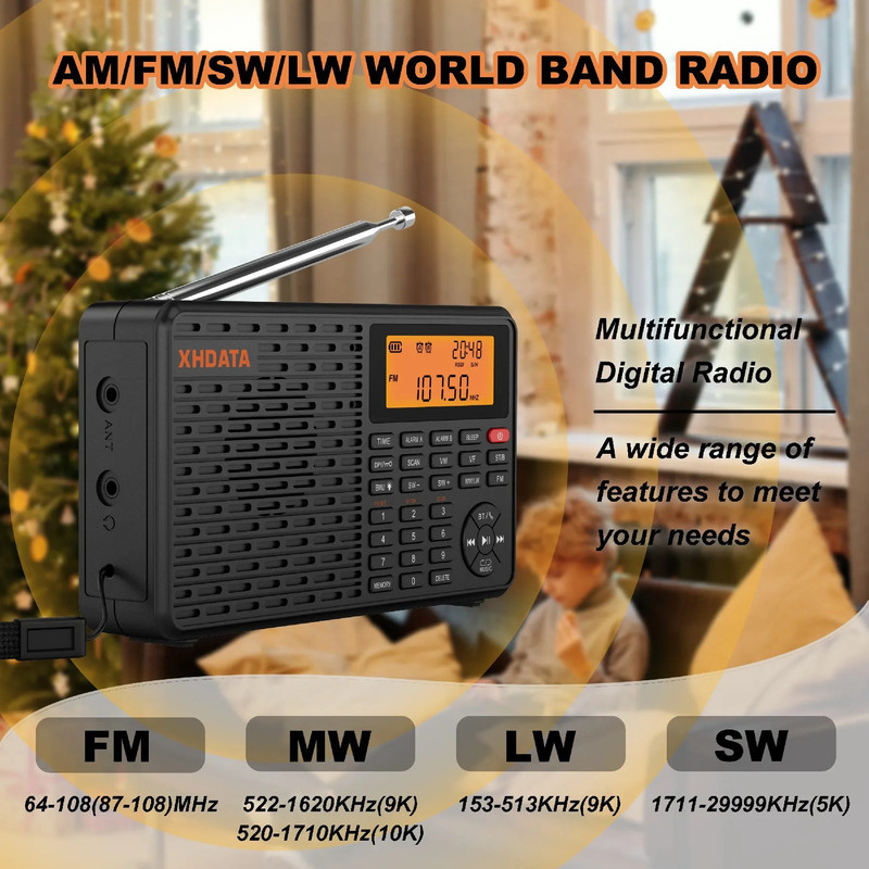 Stereo Digital Portable Radio Black — image 2