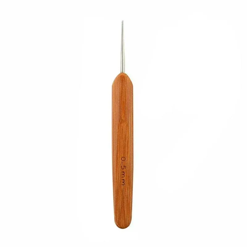 Bamboo Crochet Dreadlock Hook Needle Dread Tool Braiding Hair Maintenance Craft - 0.5MM