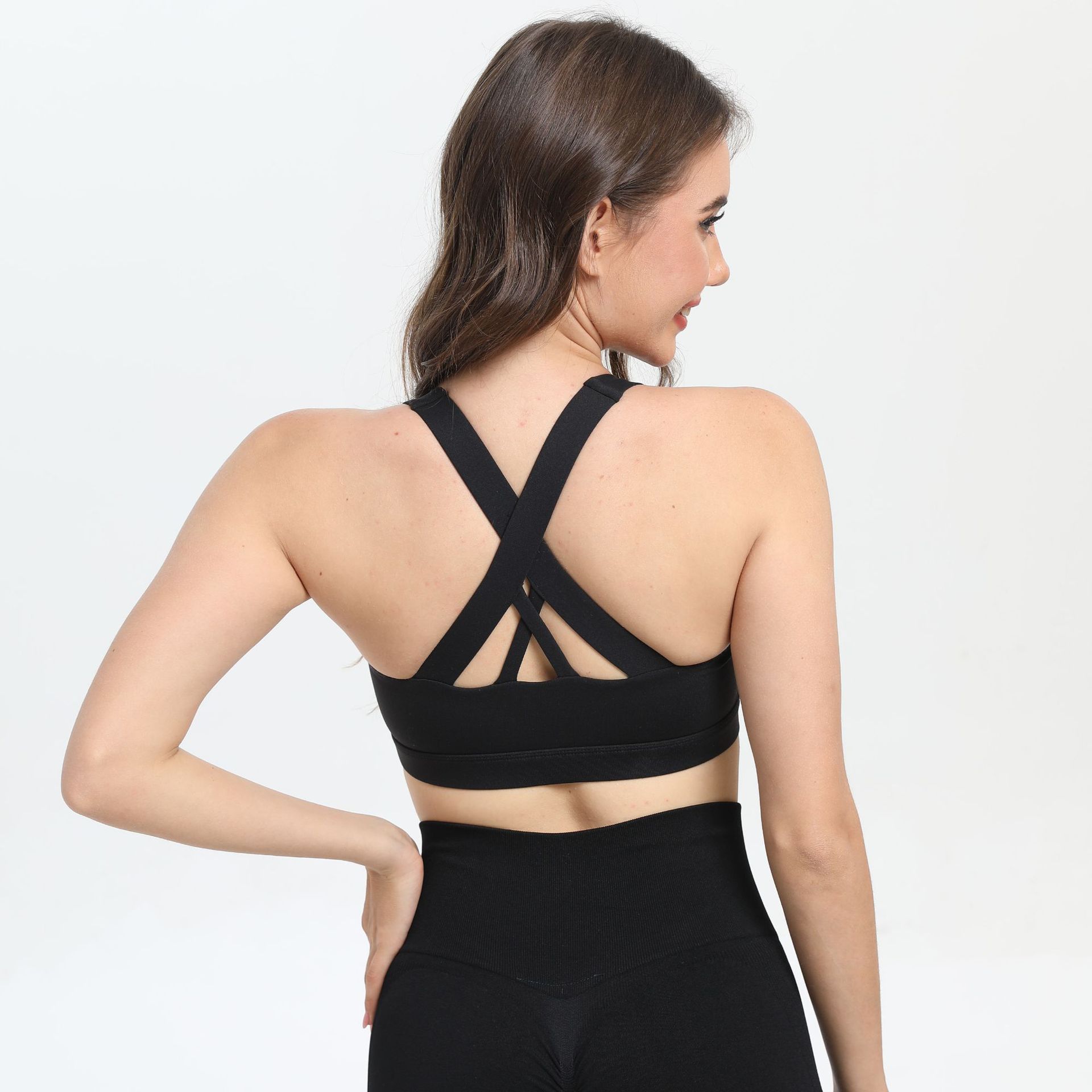 2-Pack Black High-Support Shockproof Sports Bra(XL Size) - Women's Backless Yoga Running Vest with Naked-Feel Comfort (Padded & Wire-Free) โ image 2