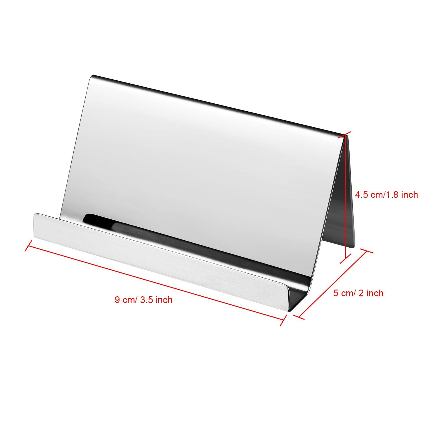 4 Pack Stainless Steel Business Cards Holders Desktop Credit Name Card Display Organizer for Business Mental Name Case Rack for Office Home Daily Use(Silver) โ image 4