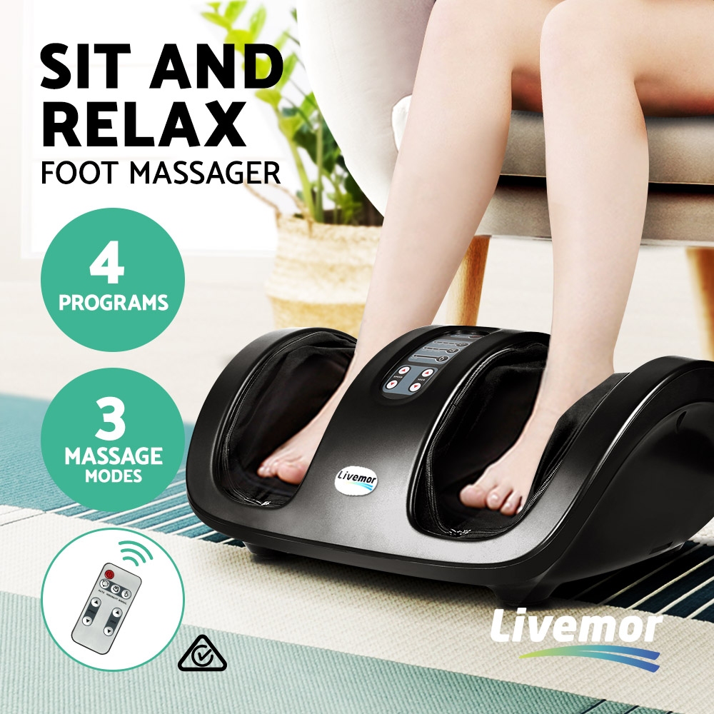 Livemor Foot Massager Shiatsu Massagers Electric Roller Kneading Leg Black โ image 4