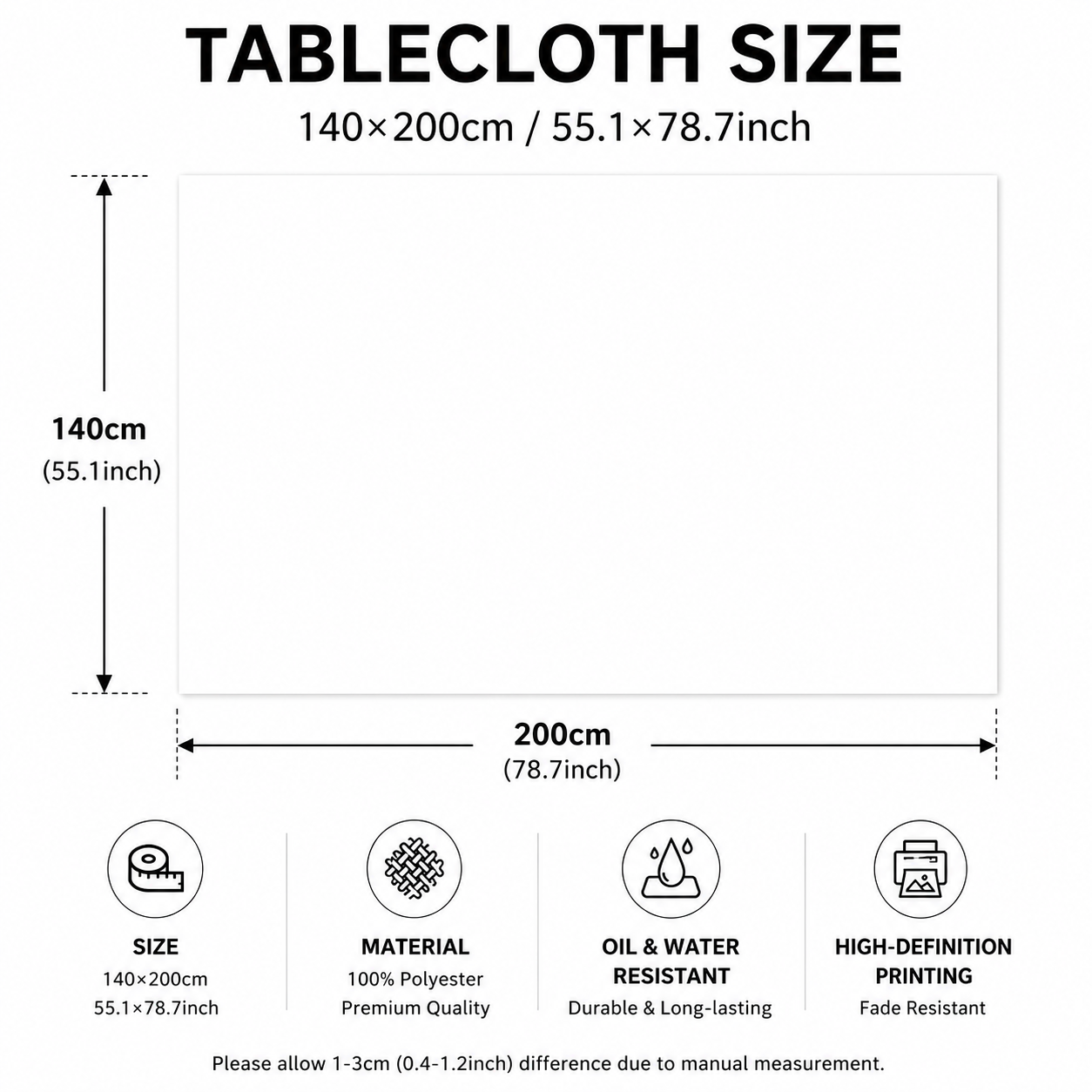 Christmas Waterproof Tablecloth (Reindeer Design) 140 x 200cm — Red festive dining tablecloth; oil-resistant and reusable; home décor that creates a holiday — image 4
