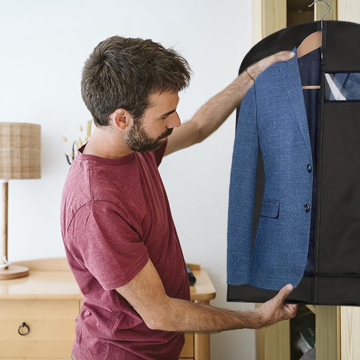 Garment Bags - 5 x Black Garment Bag with Zipper 60 × 150 - Garment Bags - Clothing Storage Bag - Protective Cover for Clothing - Storage Bags - Storage — image 3