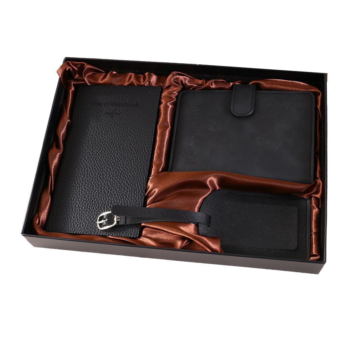 Blue Travel Gift Set, Passport Cover + Notebook + Luggage Tag, Premium Gift Box, Ideal Father's Day & Christmas Present for Men — image 3