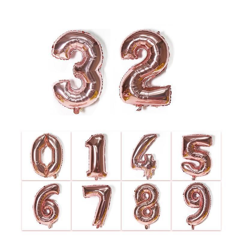Rose Gold 32 Inch Foil Number Balloon 81cm Birthday Party Wedding Decoration - Rose Gold 7 โ image 3